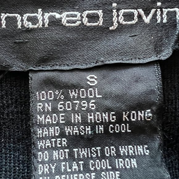 Vintage 90s Andrea Jovine Jeweled 100% Wool Black Sweater Dress - Picture 8 of 8